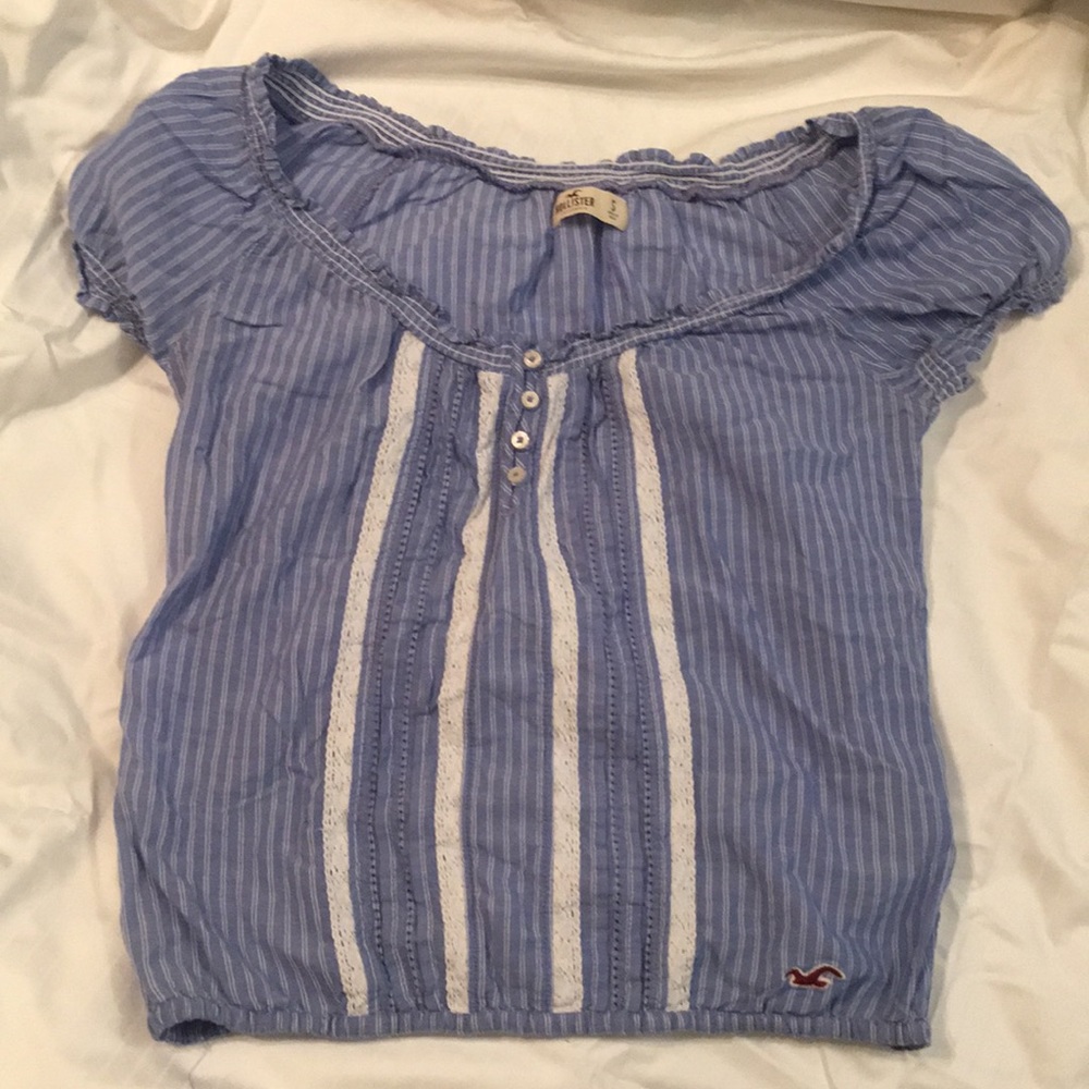 Nautical Hollister Crop Top